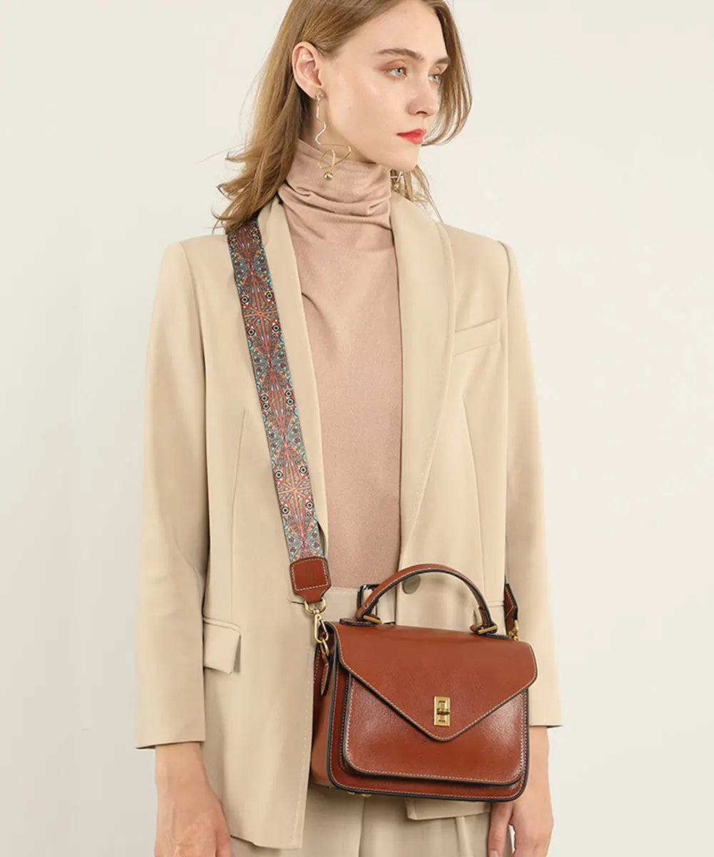 Real Cowhide Crossbody Bag  – Retro Designer Small Satchels