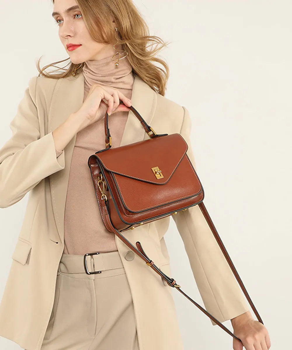 Real Cowhide Crossbody Bag  – Retro Designer Small Satchels