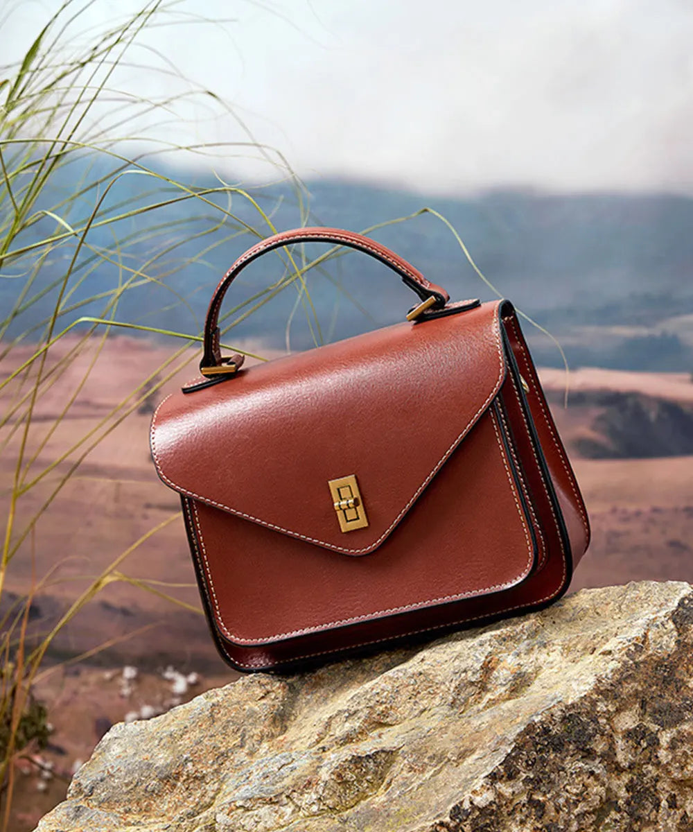 Real Cowhide Crossbody Bag  – Retro Designer Small Satchels