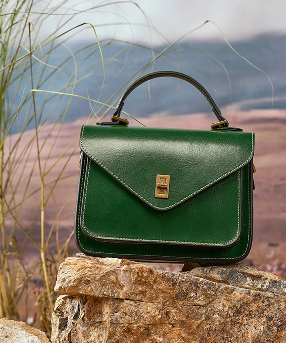 Real Cowhide Crossbody Bag  – Retro Designer Small Satchels