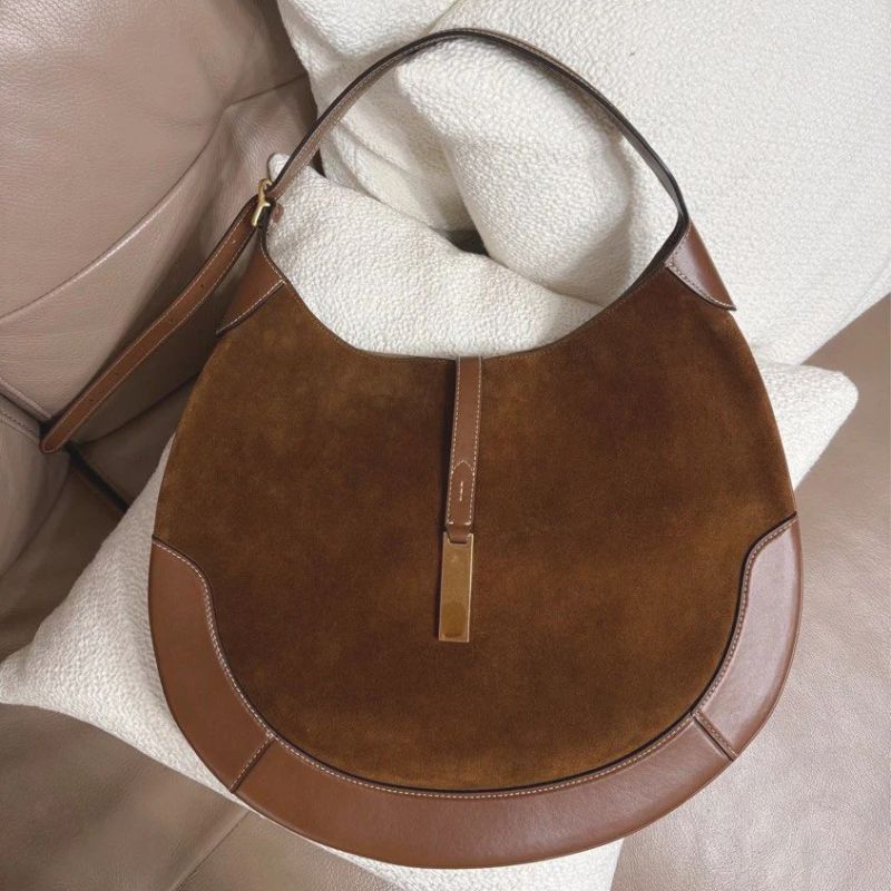 Luxury Suede Leather Tote Bag for Women – Elegant, Spacious Designer Handbag