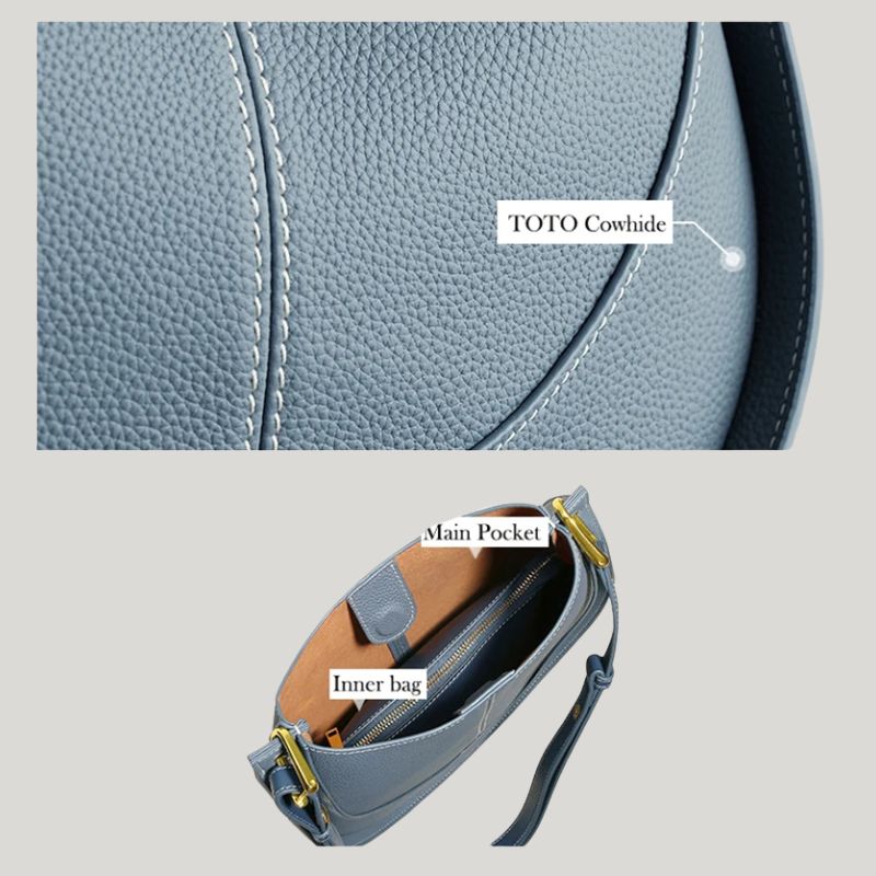 Luxury Soft Leather Crossbody Saddle Bag