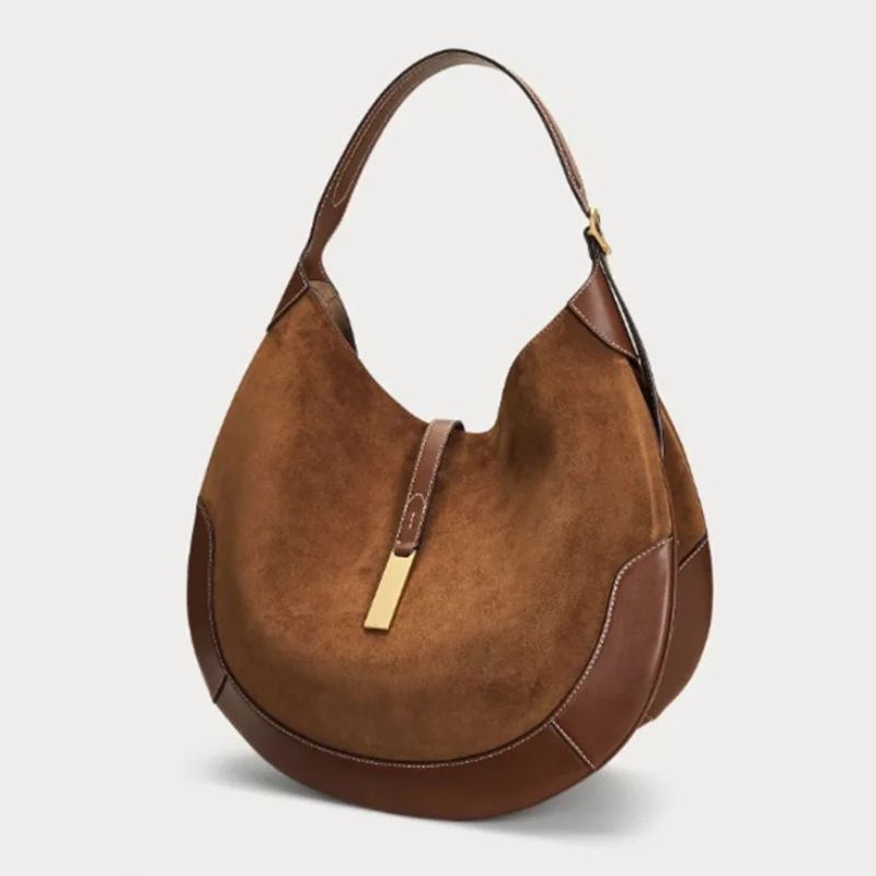 Luxury Suede Leather Tote Bag for Women – Elegant, Spacious Designer Handbag