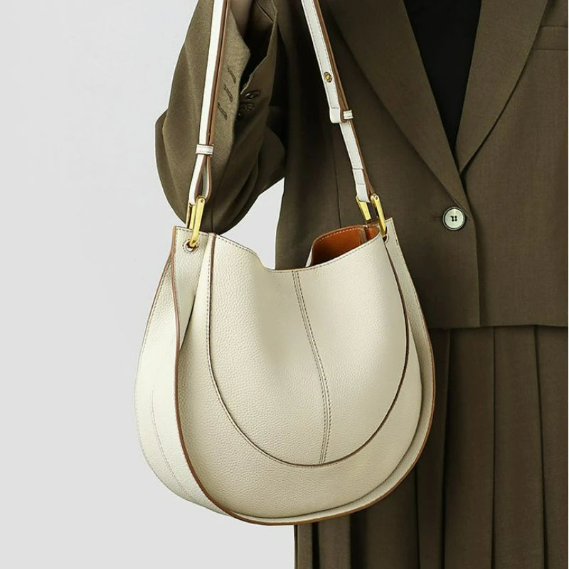 Luxury Soft Leather Crossbody Saddle Bag