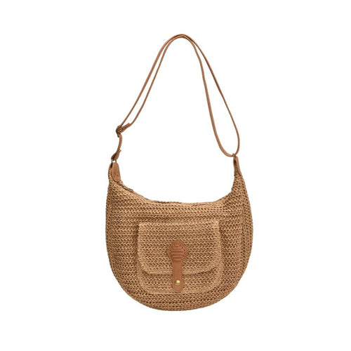 Straw Crossbody Bag Stylish Retro Vacation Look
