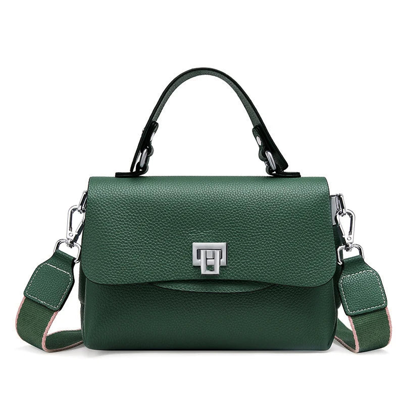 Women's Genuine Leather Crossbody Handbag – Luxury Top-Handle Purse
