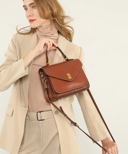 Real Cowhide Crossbody Bag  – Retro Designer Small Satchels