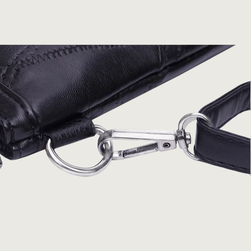 Women’s Black Rivet Shoulder Bag – Small Crossbody Messenger Handbag