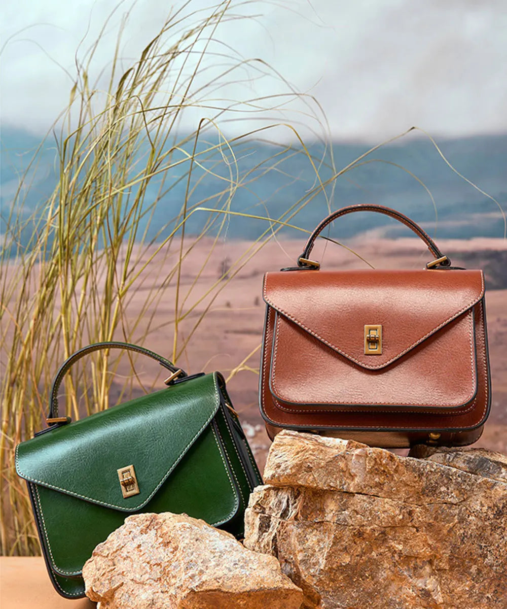 Real Cowhide Crossbody Bag  – Retro Designer Small Satchels