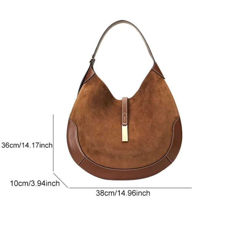 Luxury Suede Leather Tote Bag for Women – Elegant, Spacious Designer Handbag