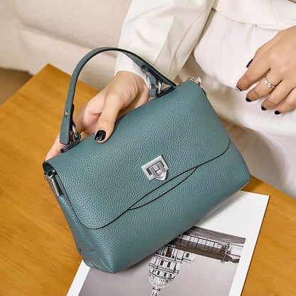 Women's Genuine Leather Crossbody Handbag – Luxury Top-Handle Purse
