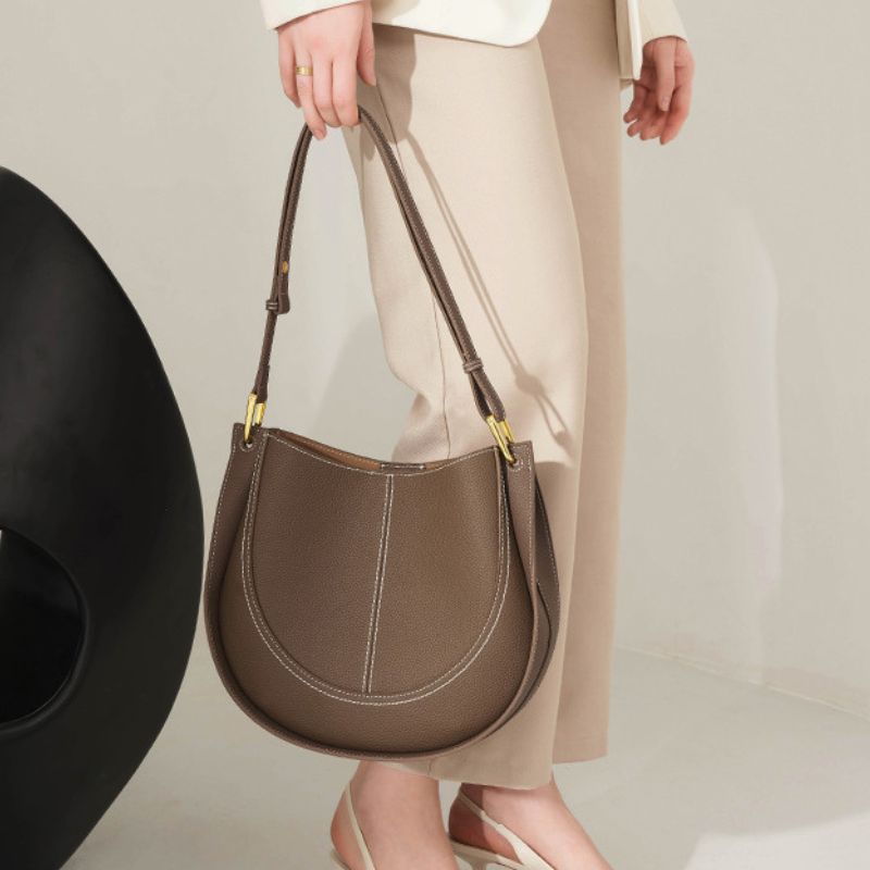 Luxury Soft Leather Crossbody Saddle Bag