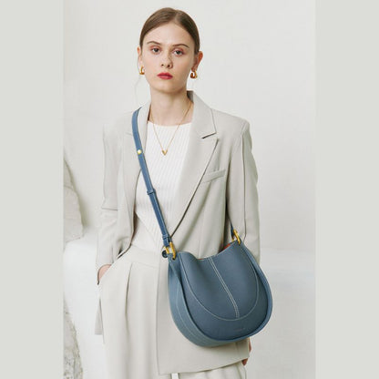 Luxury Soft Leather Crossbody Saddle Bag