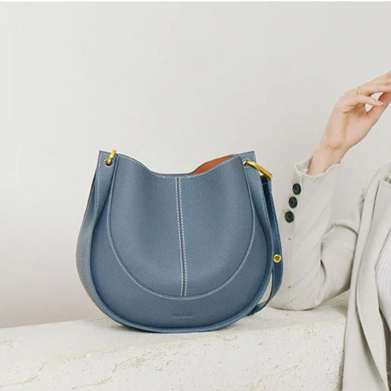 Luxury Soft Leather Crossbody Saddle Bag