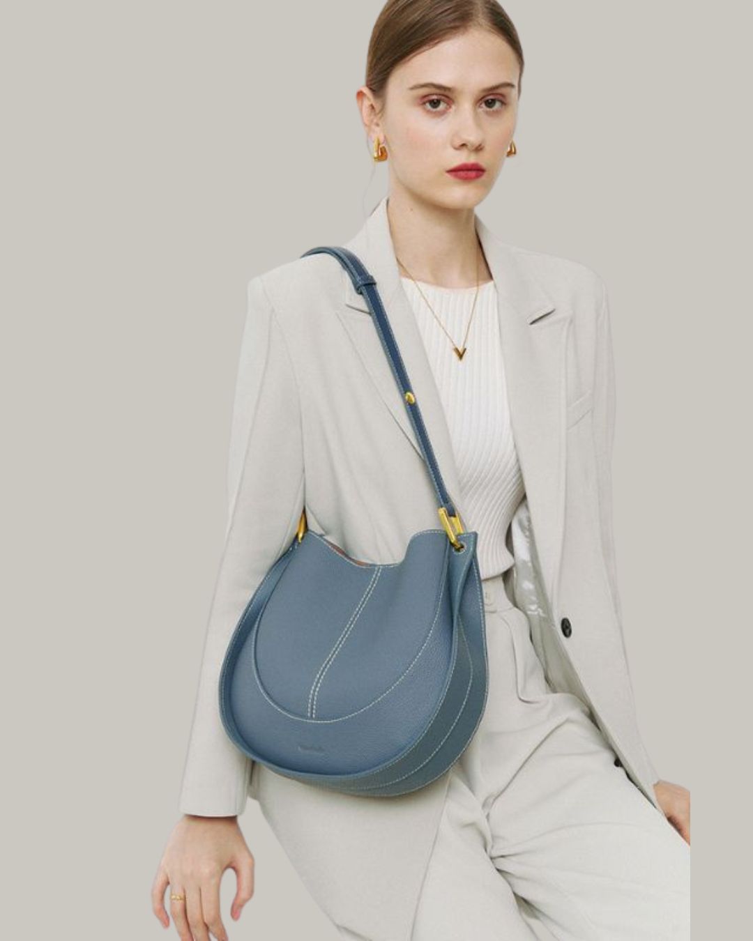 Luxury Soft Leather Crossbody Saddle Bag