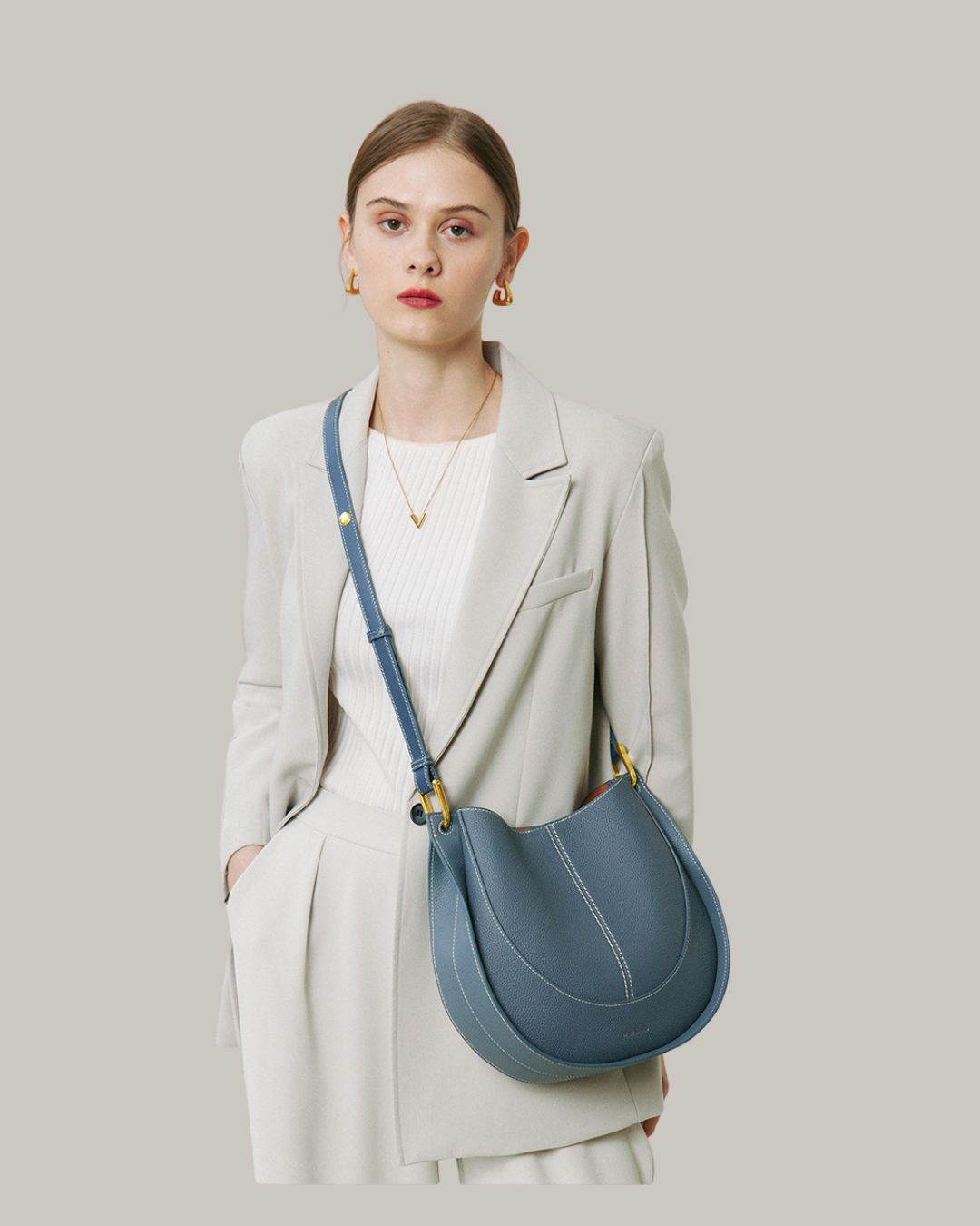 Luxury Soft Leather Crossbody Saddle Bag