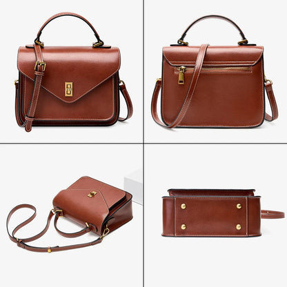 Real Cowhide Crossbody Bag  – Retro Designer Small Satchels