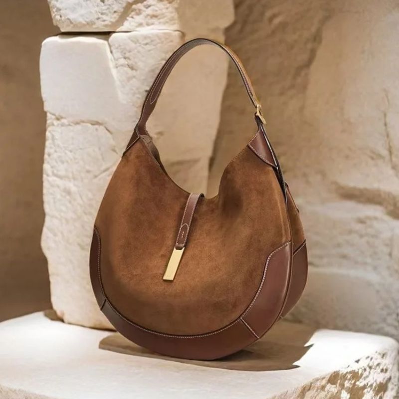Luxury Suede Leather Tote Bag for Women – Elegant, Spacious Designer Handbag
