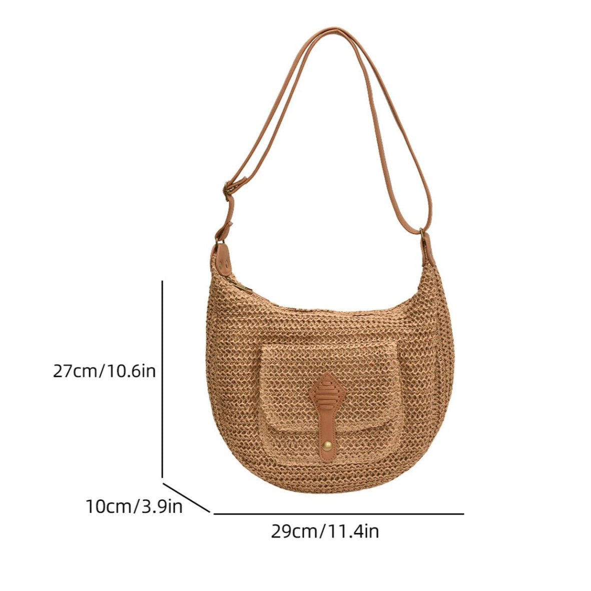 Straw Crossbody Bag Stylish Retro Vacation Look