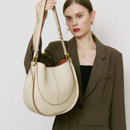 Luxury Soft Leather Crossbody Saddle Bag