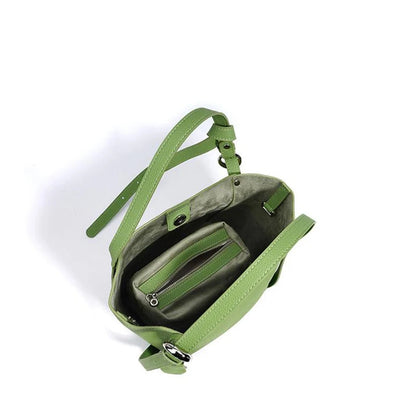 Genuine Leather Large Capacity Women's Bucket Handbag