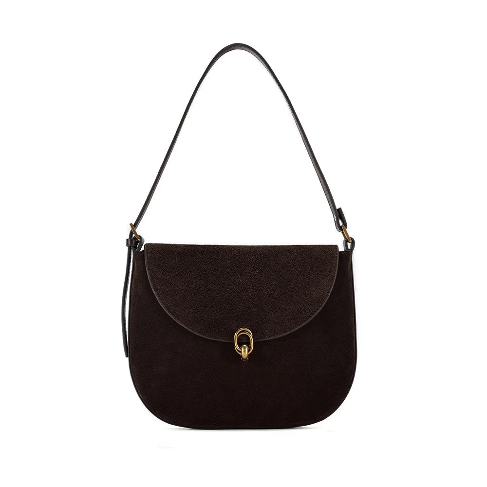 Luxury Women’s Leather Suede Shoulder Saddle Crossbody Bag