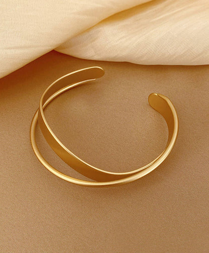 Twistline - Gold Open Cuff Bangle