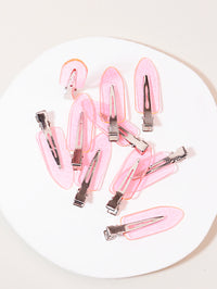 Set of 10 hair clips - Pink
