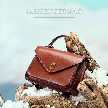 Real Cowhide Crossbody Bag  – Retro Designer Small Satchels