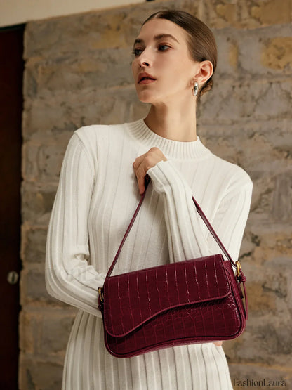 Buckle Checkered Small Armpit Bag