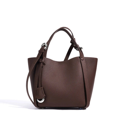 Genuine Leather Large Capacity Women's Bucket Handbag