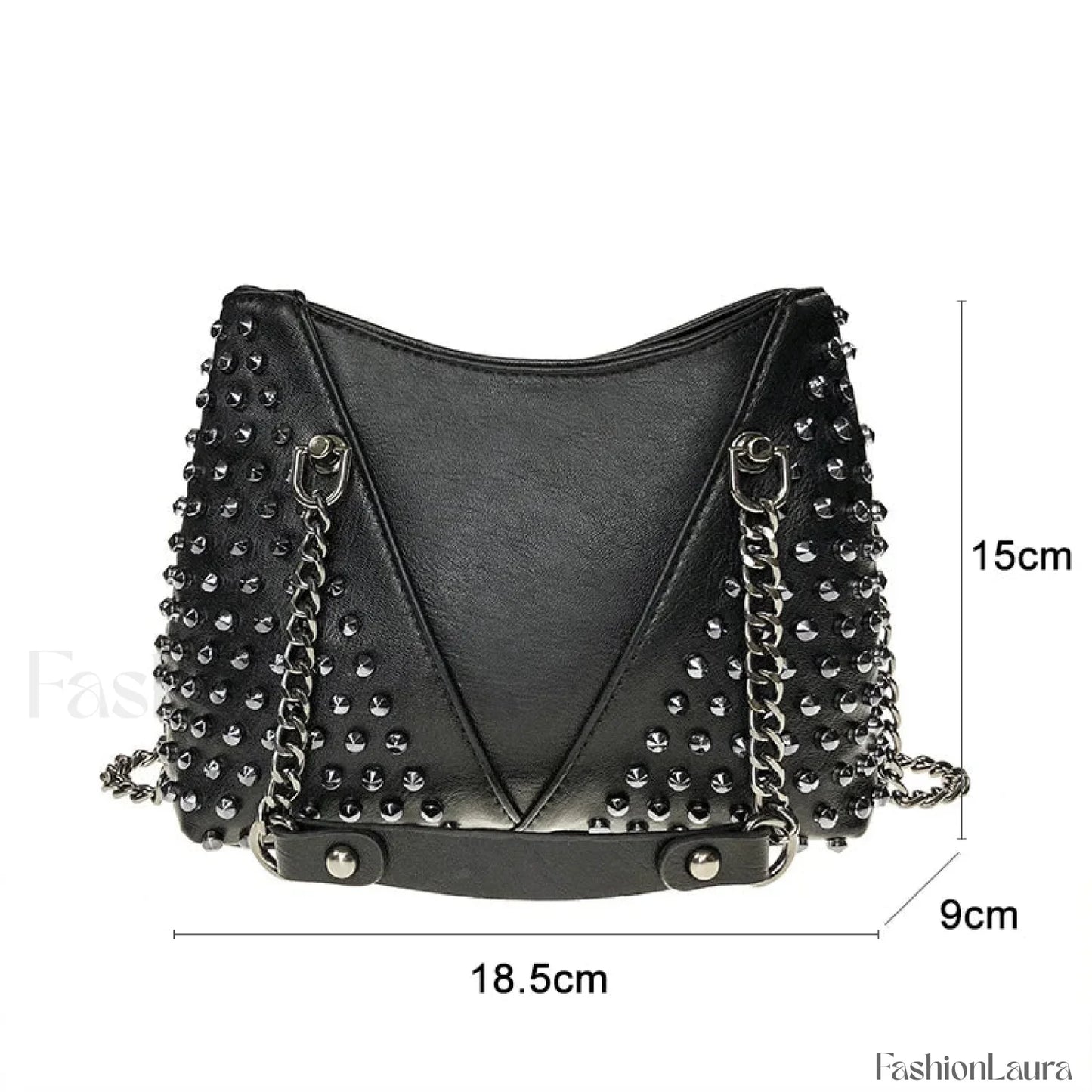 Studded Rivet Rock Chain Purse Leather Crossbody Wallet Punk Bag